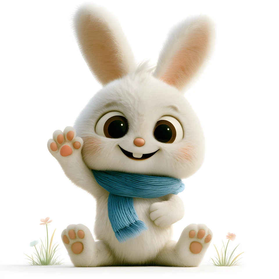 Arnoob waving beside little garden flowers